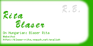 rita blaser business card
